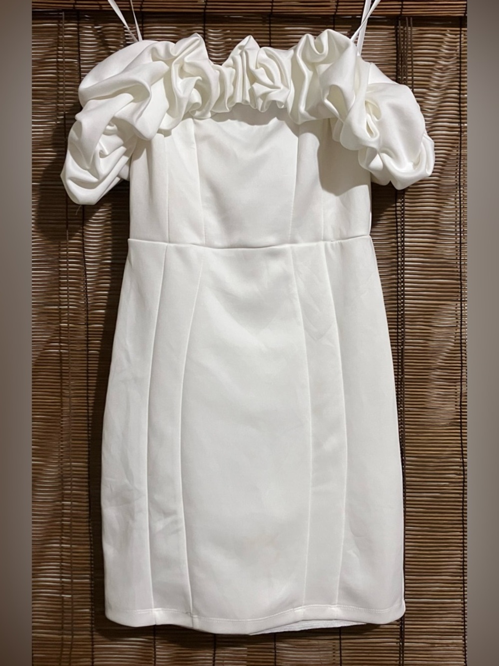 Windsor White Ruffled Off-Shoulder Mini Dress